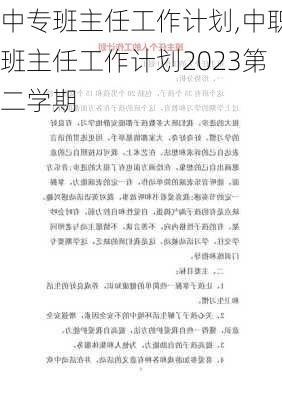 中专班主任工作计划,中职班主任工作计划2023第二学期