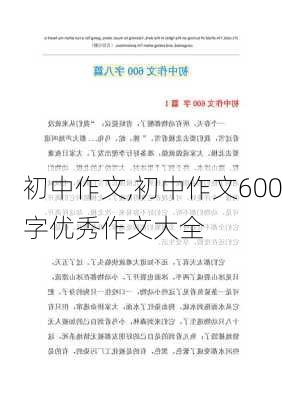 初中作文,初中作文600字优秀作文大全