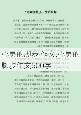 心灵的脚步 作文,心灵的脚步作文600字