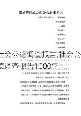 社会公德调查报告,社会公德调查报告1000字