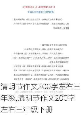 清明节作文200字左右三年级,清明节作文200字左右三年级下册