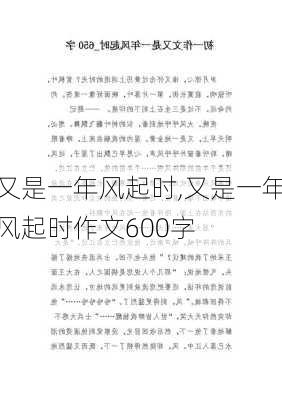 又是一年风起时,又是一年风起时作文600字