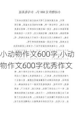 小动物作文600字,小动物作文600字优秀作文