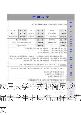 应届大学生求职简历,应届大学生求职简历样本范文