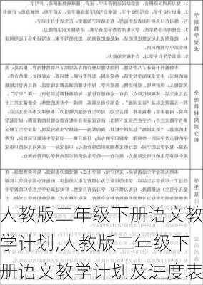 人教版二年级下册语文教学计划,人教版二年级下册语文教学计划及进度表