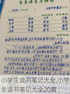 小学生读书笔记大全,小学生读书笔记大全20篇