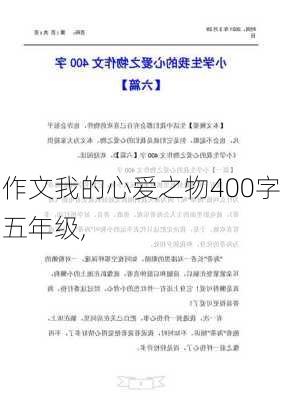 作文我的心爱之物400字五年级,