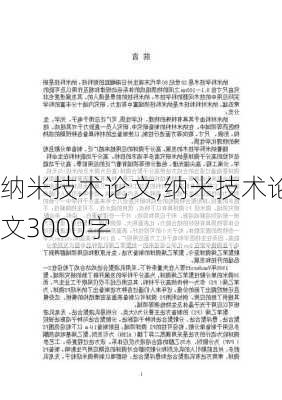 纳米技术论文,纳米技术论文3000字