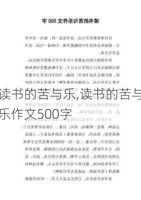 读书的苦与乐,读书的苦与乐作文500字