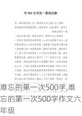 难忘的第一次500字,难忘的第一次500字作文六年级