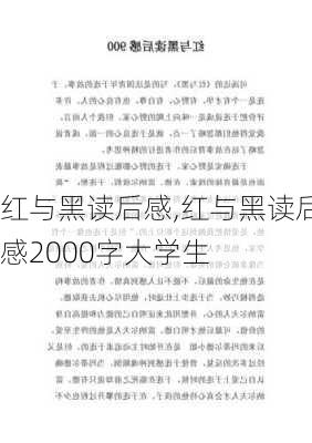 红与黑读后感,红与黑读后感2000字大学生