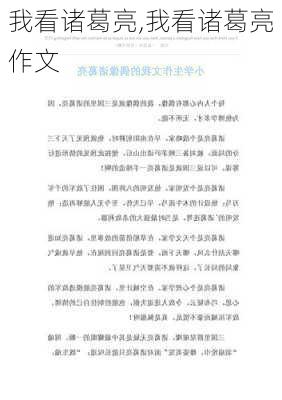 我看诸葛亮,我看诸葛亮作文