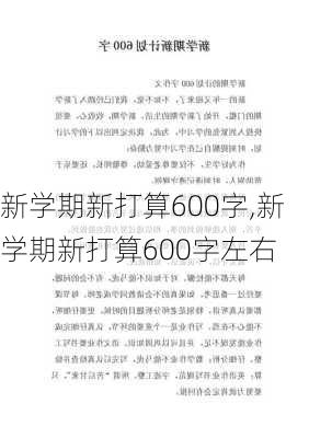 新学期新打算600字,新学期新打算600字左右