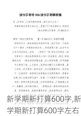 新学期新打算600字,新学期新打算600字左右