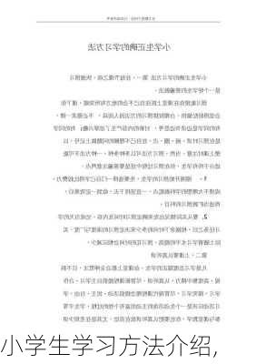 小学生学习方法介绍,