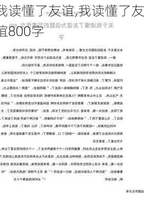 我读懂了友谊,我读懂了友谊800字