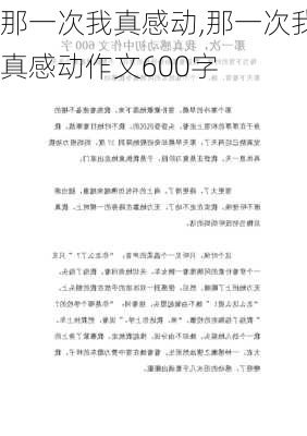 那一次我真感动,那一次我真感动作文600字