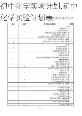 初中化学实验计划,初中化学实验计划表