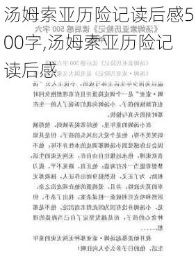 汤姆索亚历险记读后感500字,汤姆索亚历险记读后感