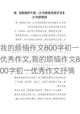 我的烦恼作文800字初一优秀作文,我的烦恼作文800字初一优秀作文抒情