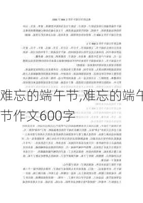 难忘的端午节,难忘的端午节作文600字