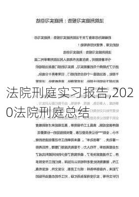 法院刑庭实习报告,2020法院刑庭总结