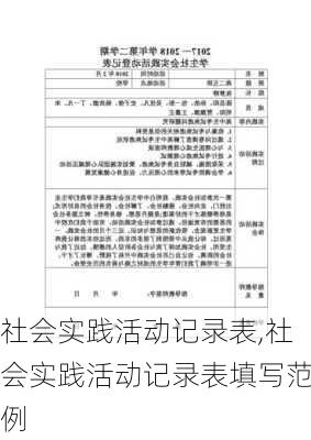 社会实践活动记录表,社会实践活动记录表填写范例