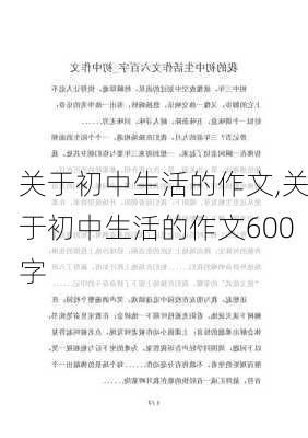 关于初中生活的作文,关于初中生活的作文600字