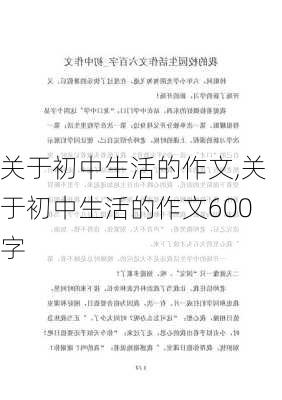 关于初中生活的作文,关于初中生活的作文600字