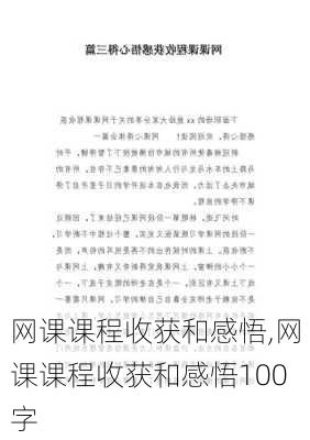 网课课程收获和感悟,网课课程收获和感悟100字