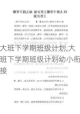 大班下学期班级计划,大班下学期班级计划幼小衔接