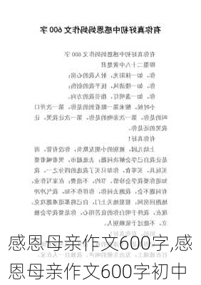 感恩母亲作文600字,感恩母亲作文600字初中