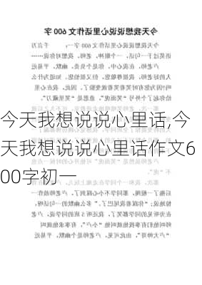 今天我想说说心里话,今天我想说说心里话作文600字初一