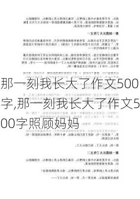 那一刻我长大了作文500字,那一刻我长大了作文500字照顾妈妈