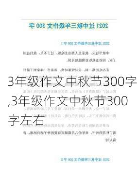 3年级作文中秋节300字,3年级作文中秋节300字左右