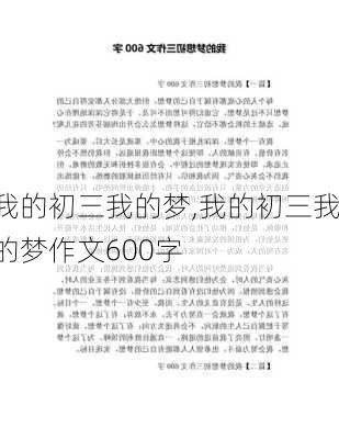 我的初三我的梦,我的初三我的梦作文600字