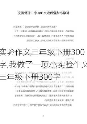 实验作文三年级下册300字,我做了一项小实验作文三年级下册300字