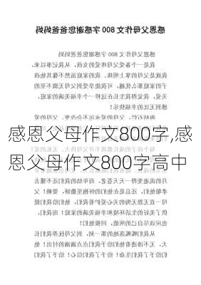 感恩父母作文800字,感恩父母作文800字高中