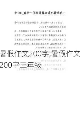 暑假作文200字,暑假作文200字三年级