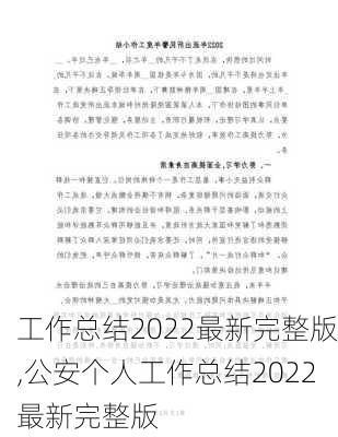 工作总结2022最新完整版,公安个人工作总结2022最新完整版