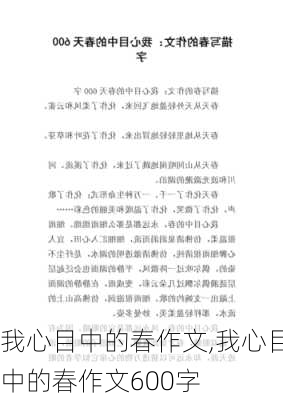 我心目中的春作文,我心目中的春作文600字