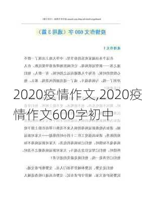 2020疫情作文,2020疫情作文600字初中