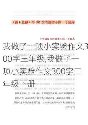 我做了一项小实验作文300字三年级,我做了一项小实验作文300字三年级下册