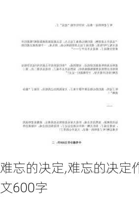 难忘的决定,难忘的决定作文600字