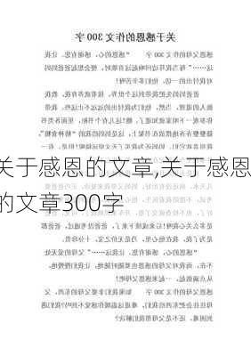 关于感恩的文章,关于感恩的文章300字