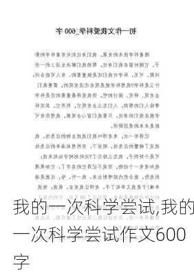 我的一次科学尝试,我的一次科学尝试作文600字