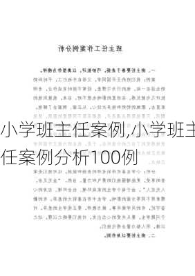 小学班主任案例,小学班主任案例分析100例