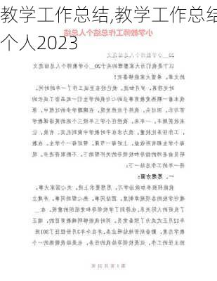 教学工作总结,教学工作总结个人2023