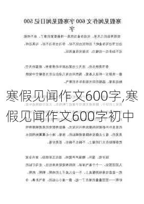 寒假见闻作文600字,寒假见闻作文600字初中