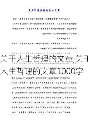 关于人生哲理的文章,关于人生哲理的文章1000字